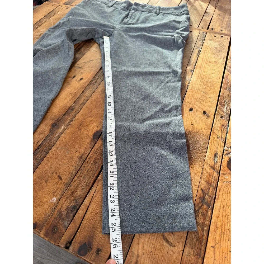 Gray Ankle Pants Womens 12 Stretch Straight Leg Office Workwear Minimalist